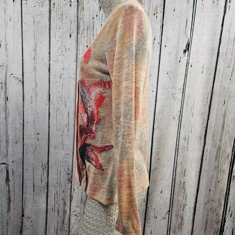 Aldo‎ Martins Fine Silk Multicolor Lightweight Cardigan Sweater Women's 8 EUC - Picture 5 of 8